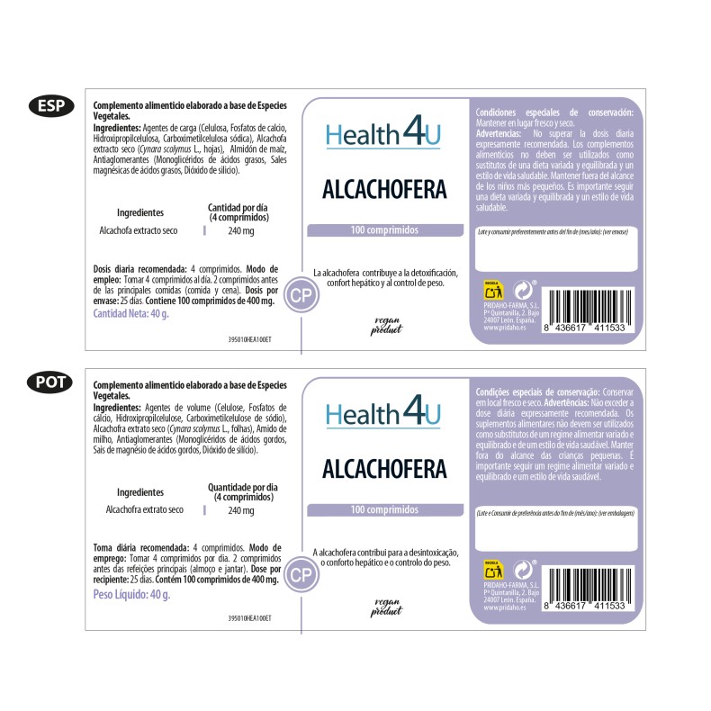 H4U Alcachofera 100 comprimidos