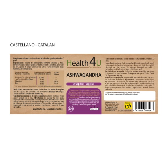 H4U Ashwagandha 30 cápsulas special edition