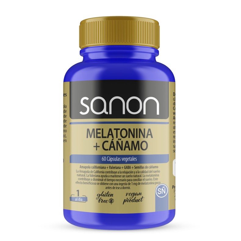 SANON Melatonina + Cáñamo 60 cápsulas vegetales