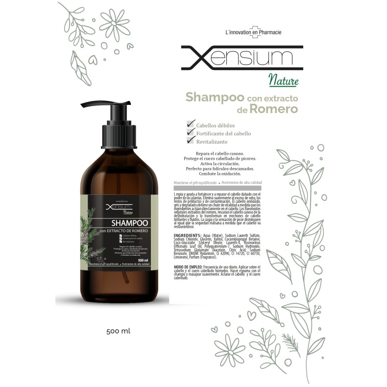 XENSIUM Nature Champú con extracto de Romero 500 ml