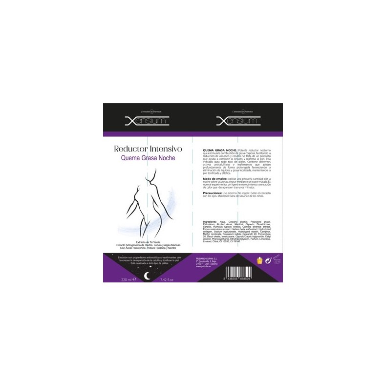 XENSIUM Reductor intensivo quema grasa noche 220 ml