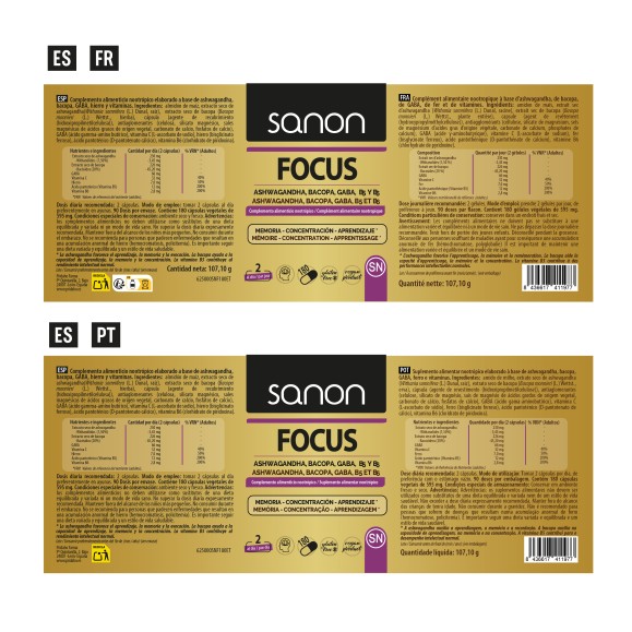 SANON Focus 180 cápsulas vegetales