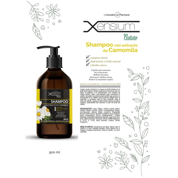 XENSIUM Nature Champú con extracto de Camomila 500 ml