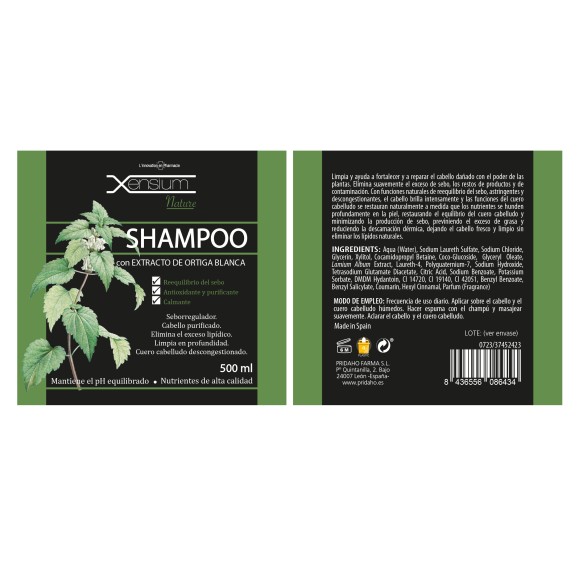 XENSIUM Nature Champú con extracto de Ortiga blanca 500 ml