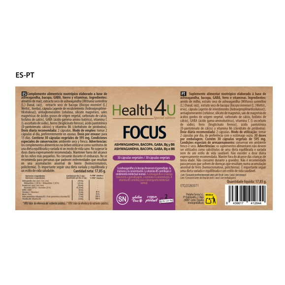 H4U Focus 30 cápsulas vegetales Special edition