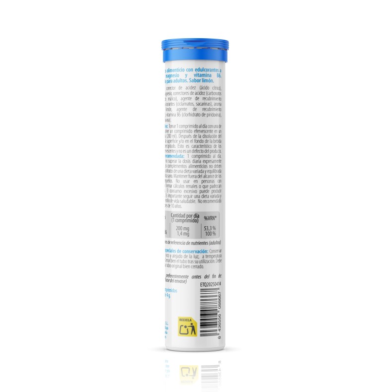 SANON Magnesio +B6 20 comprimidos efervescentes sabor limón