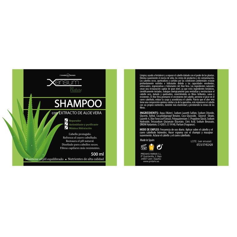 XENSIUM Nature Champú con extracto de Aloe Vera 500 ml