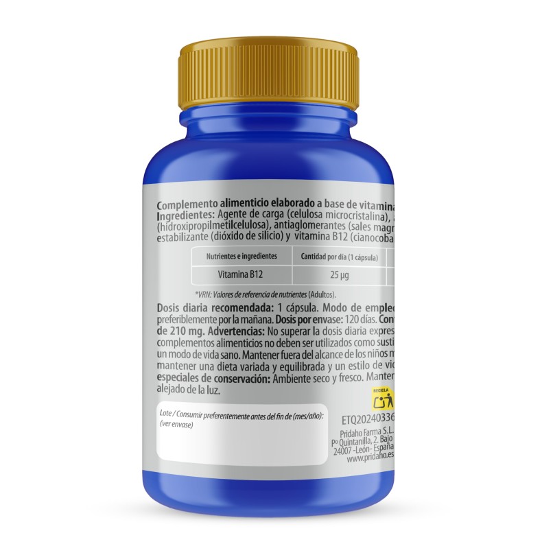 PHYTOFARMA Vitamina B12 25 µg 120 cápsulas