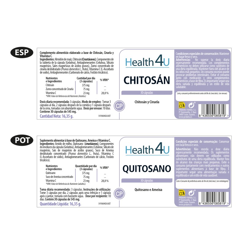 H4U Chitosán 30 cápsulas