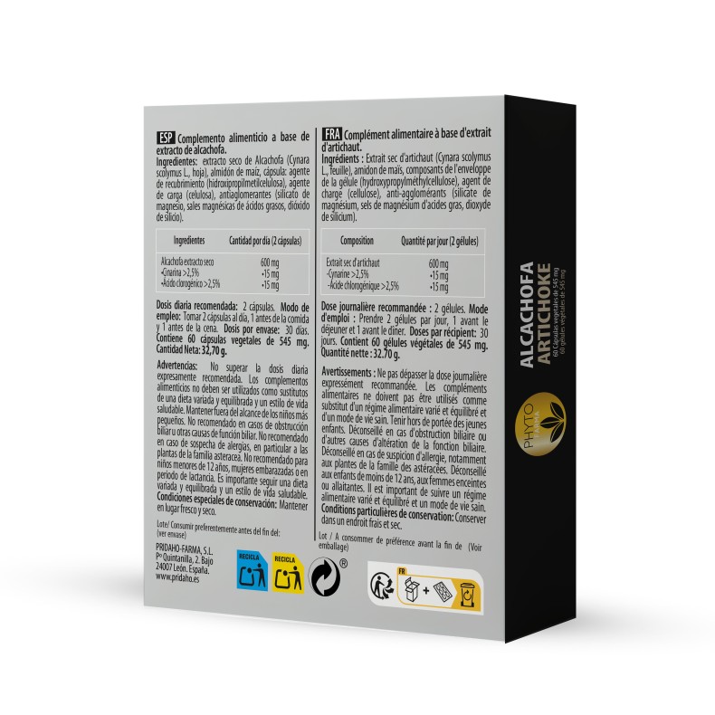 PHYTOFARMA Alcachofa 60 cápsulas vegetales