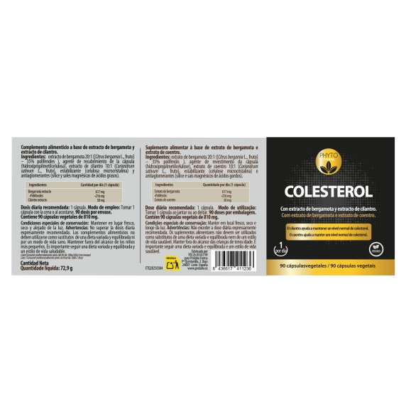 PHYTOFARMA Colesterol (Bergamota + Cilantro) 90 cápsulas