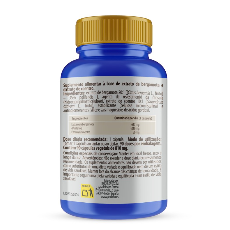 PHYTOFARMA Colesterol (Bergamota + Cilantro) 90 cápsulas