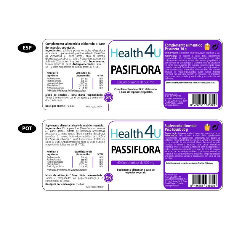 H4U Pasiflora 60 comprimidos