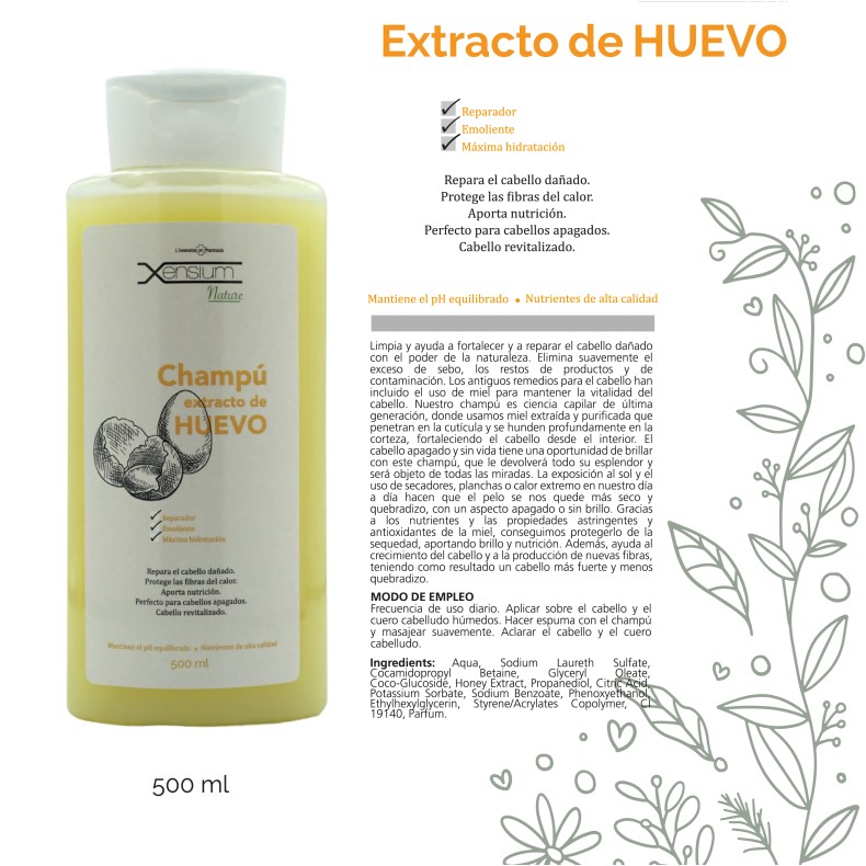 XENSIUM Nature Champú extracto de Huevo 500 ml