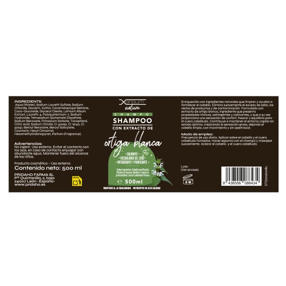 XENSIUM Nature Champú con extracto de Ortiga blanca 500 ml