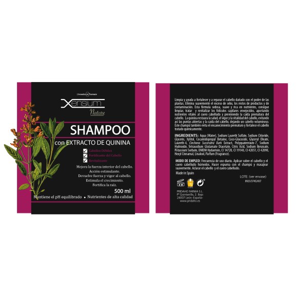 XENSIUM Nature Champú con extracto de Quinina 500 ml