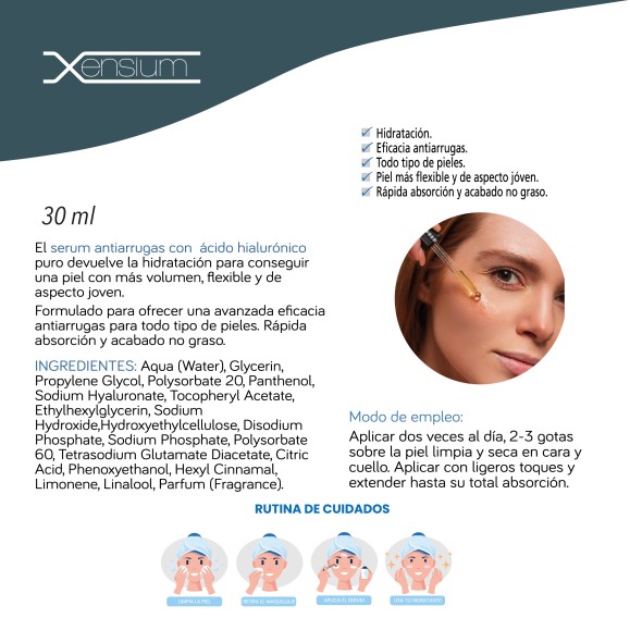 XENSIUM Acid Hyaluronic serum facial 30ml