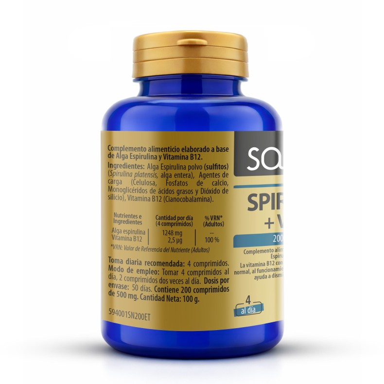SANON Spirulina + vitamina B12 200 comprimidos
