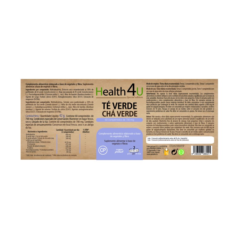 H4U Té Verde 60 comprimidos special edition