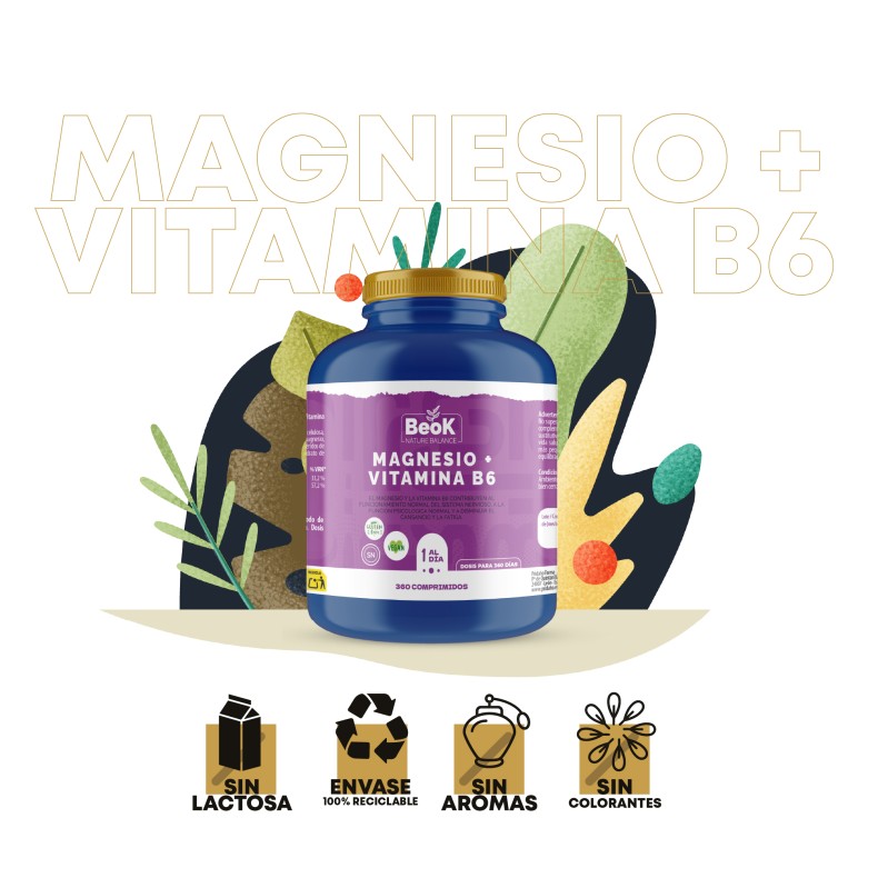 BEOK Magnesio + Vitamina B6 360 comprimidos