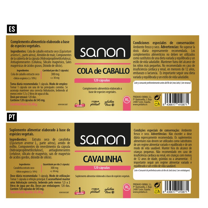 SANON Cola de caballo 120 cápsulas