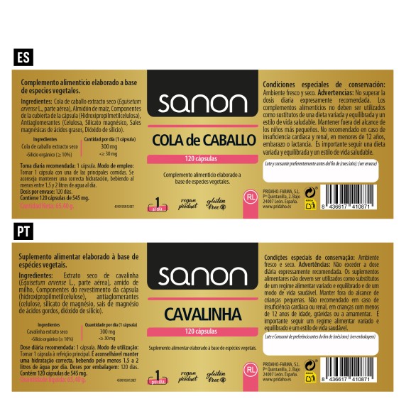 SANON Cola de caballo 120 cápsulas
