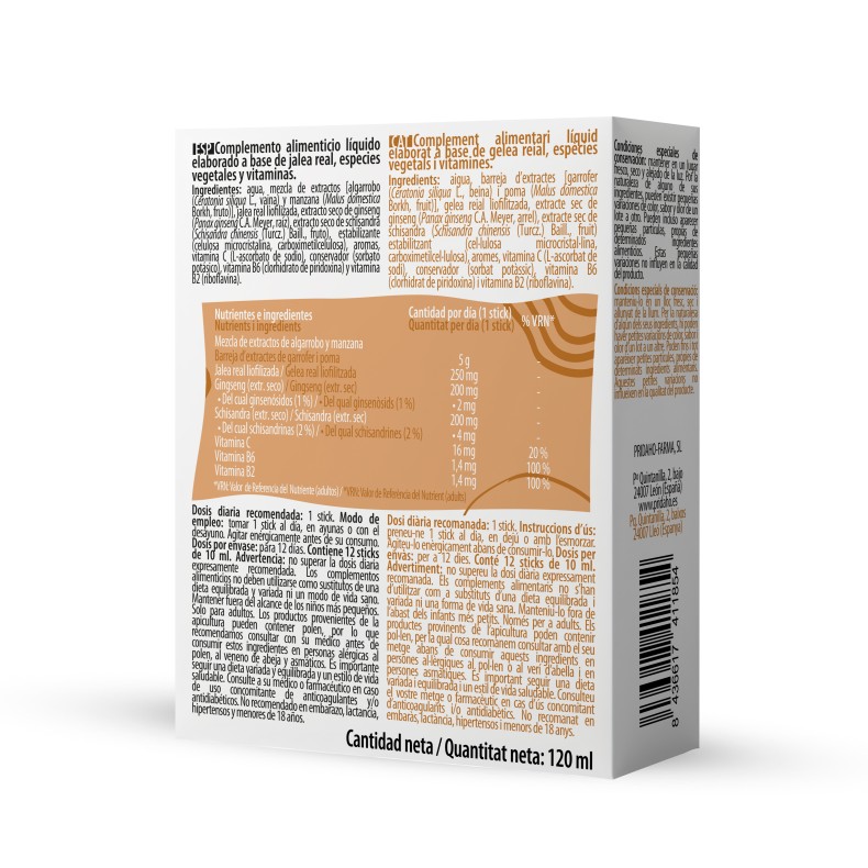 PHYTOFARMA Jalea real con ginseng + schisandra 12 sticks