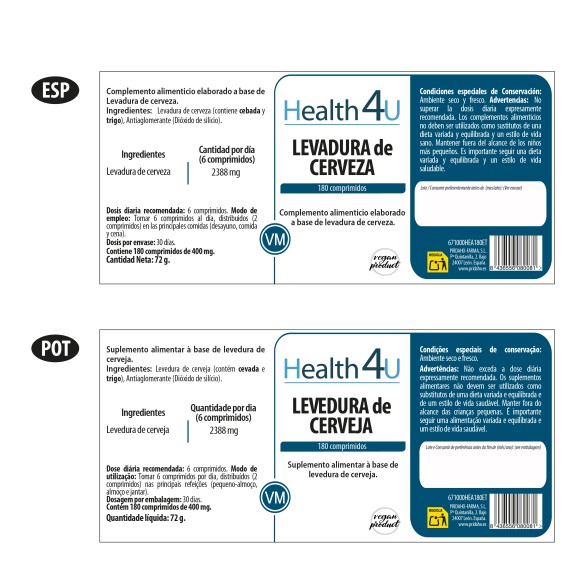 H4U Levadura de cerveza 180 comprimidos