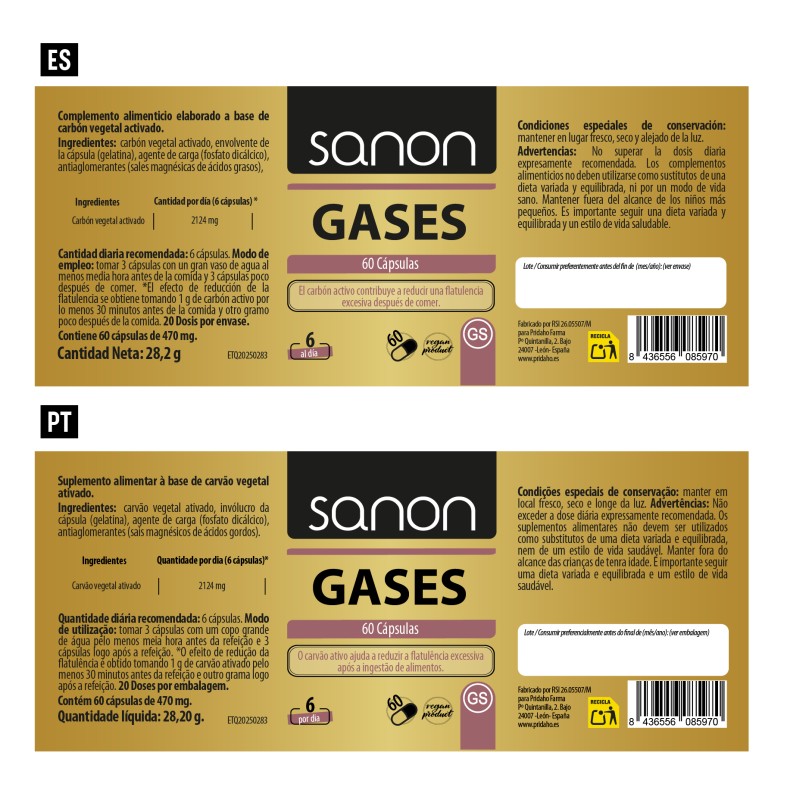 SANON Gases 60 cápsulas