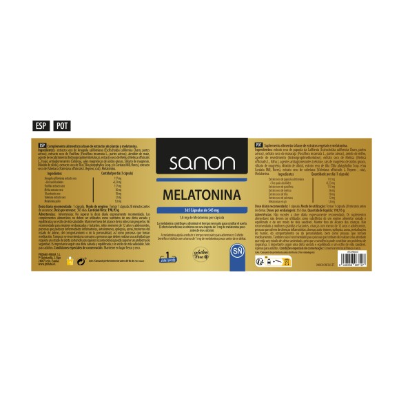 SANON Melatonina 365 cápsulas