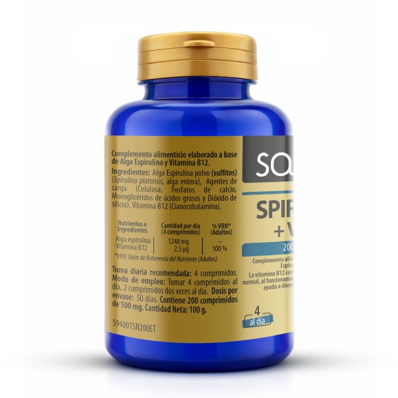 SANON Spirulina + vitamina B12 200 comprimidos