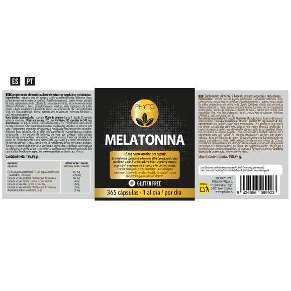 PHYTOFARMA Melatonina 365 cápsulas