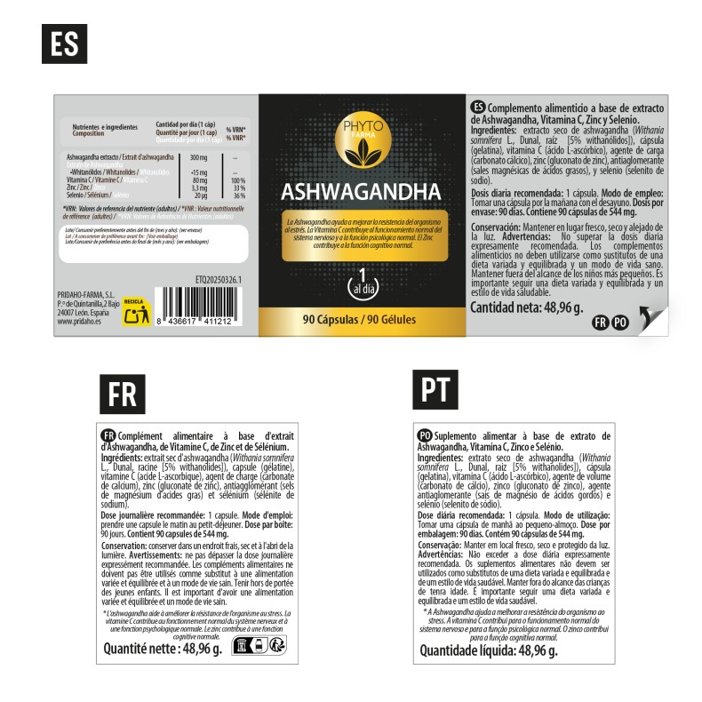 PHYTOFARMA Ashwagandha 90 cápsulas