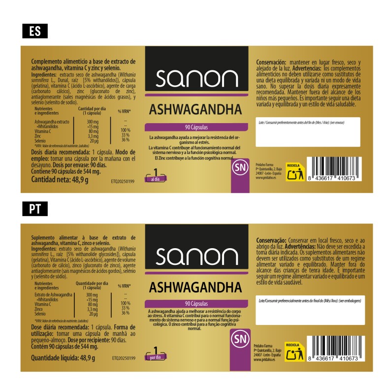 SANON Ashwagandha 90 cápsulas