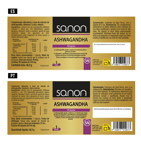 SANON Ashwagandha 90 cápsulas