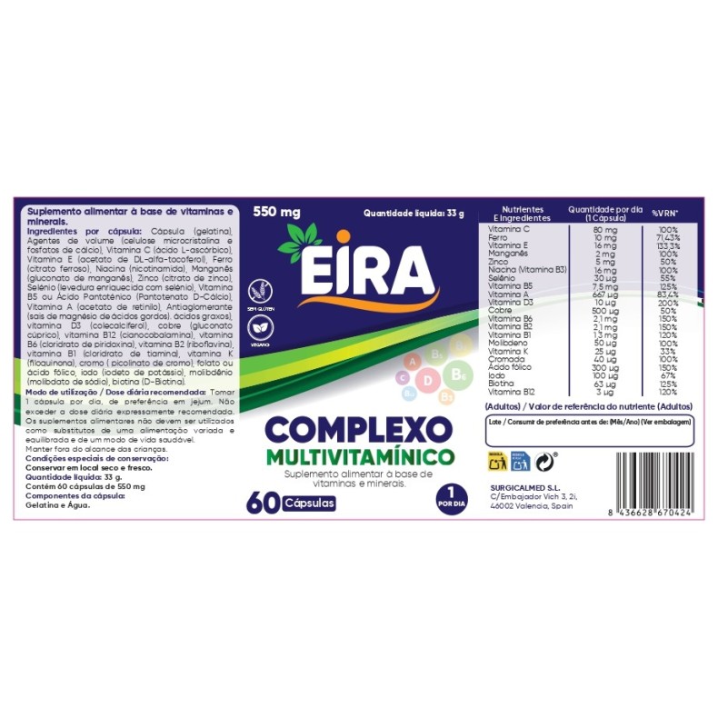 EIRA Complejo multivitamínico 60 cápsulas