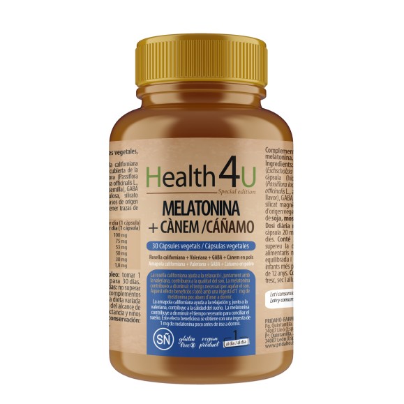 H4U Melatonina + Cáñamo 30 cápsulas vegetales Special edition