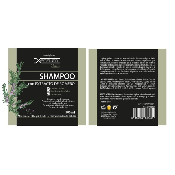 XENSIUM Nature Champú con extracto de Romero 500 ml