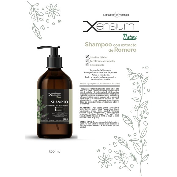 XENSIUM Nature Champú con extracto de Romero 500 ml