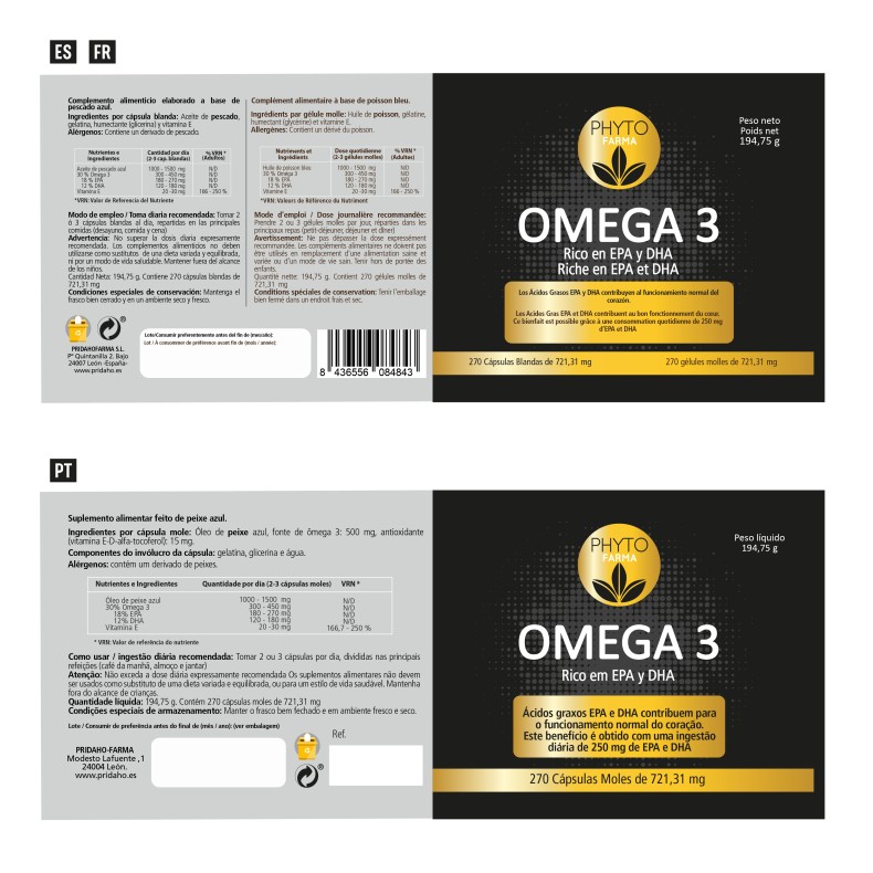 PHYTOFARMA Omega 3 270 cápsulas blandas