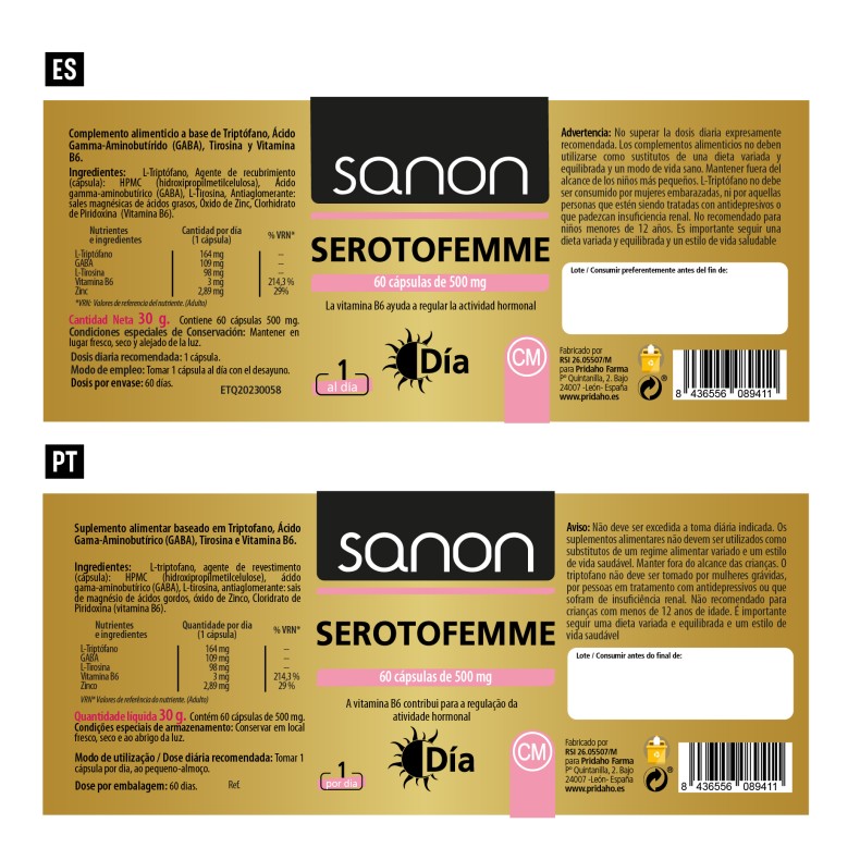 SANON Serotofemme Día 60 cápsulas