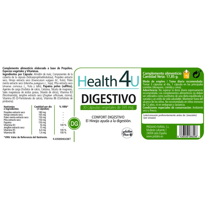 H4U Digestivo 30 cápsulas vegetales
