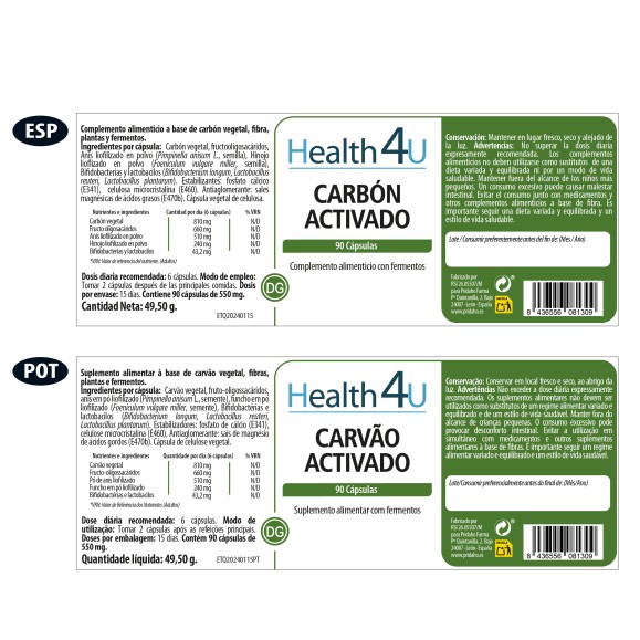 H4U Carbón Activado 90 cápsulas