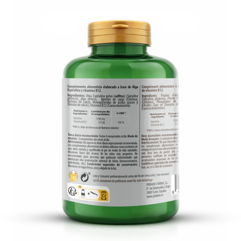 PHYTOFARMA Spirulina + vitamina B12 300 comprimidos
