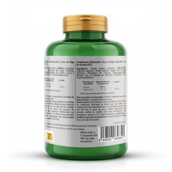 PHYTOFARMA Spirulina + vitamina B12 300 comprimidos