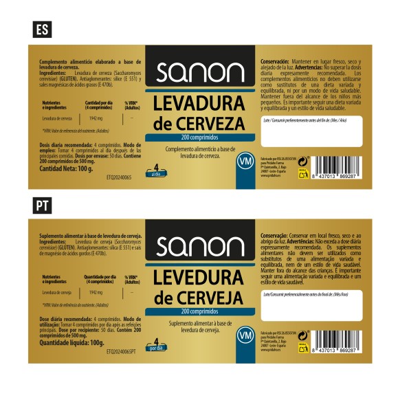 SANON Levadura de Cerveza 200 comprimidos