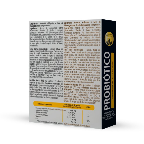 PHYTOFARMA Probiótico 15 cápsulas vegetales