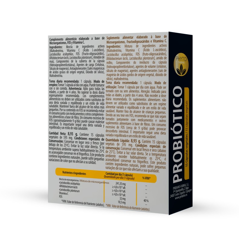 PHYTOFARMA Probiótico 15 cápsulas vegetales