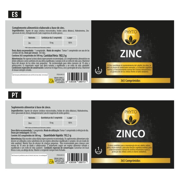 PHYTOFARMA Zinc 365 comprimidos