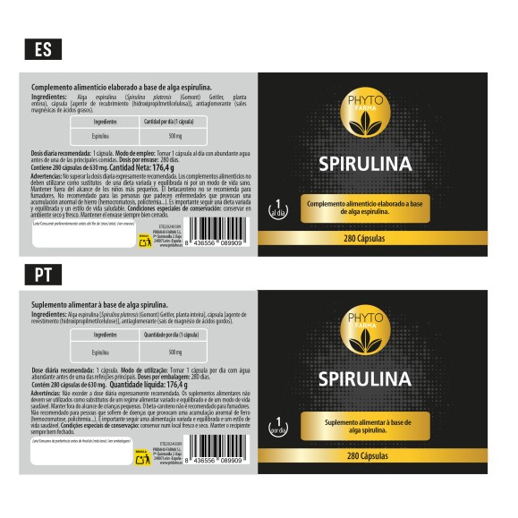 PHYTOFARMA Spirulina 280 cápsulas vegetales